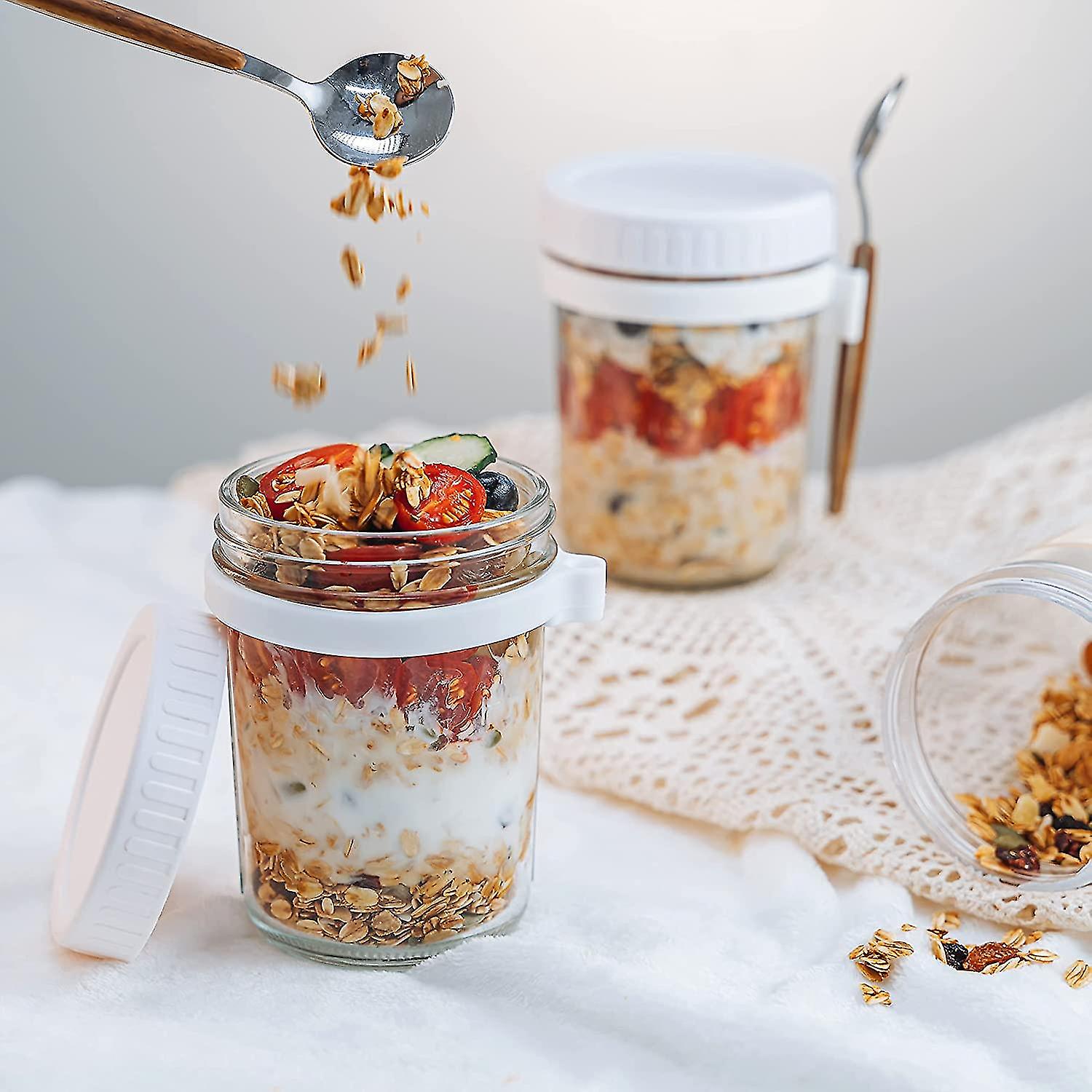 Overnight Oats Jars with Lid and Spoon – Oh Happy Fry