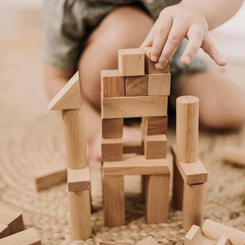 Natural Wood Blocks 34 pcs