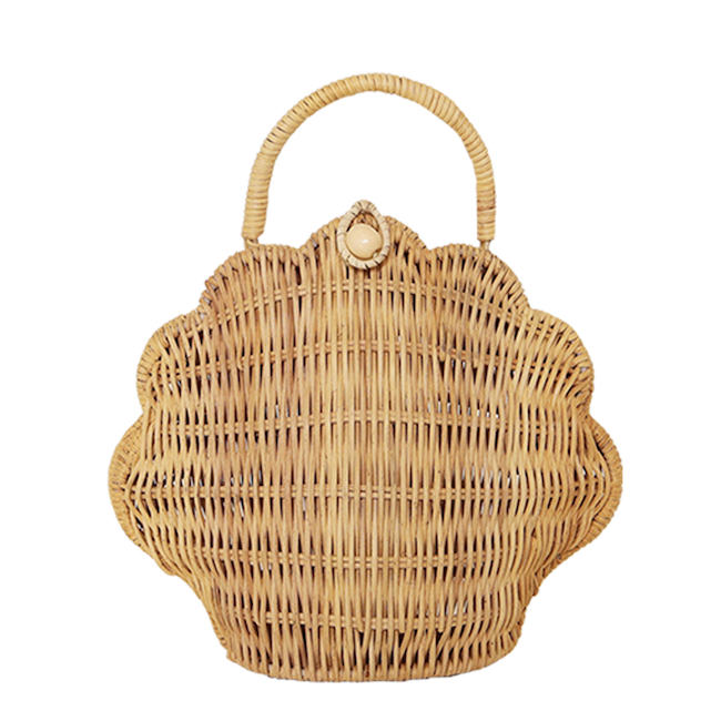 Topshop Shell Bag Wicker Bag Topshop Shells Round Rattan Bag