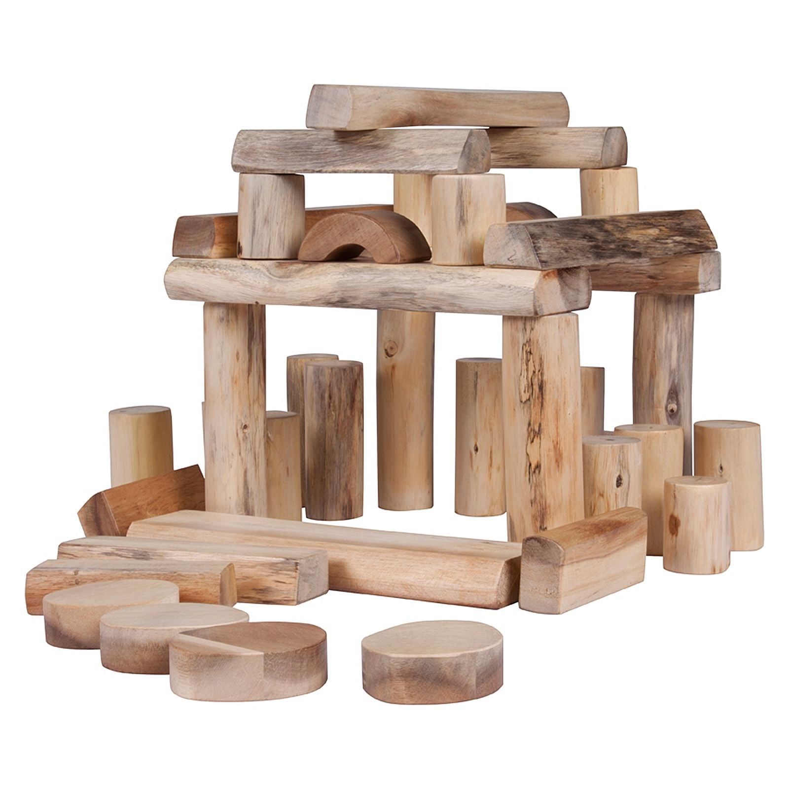 Tree Blocks Baby Blocks Bark-less Set - 12 Pieces