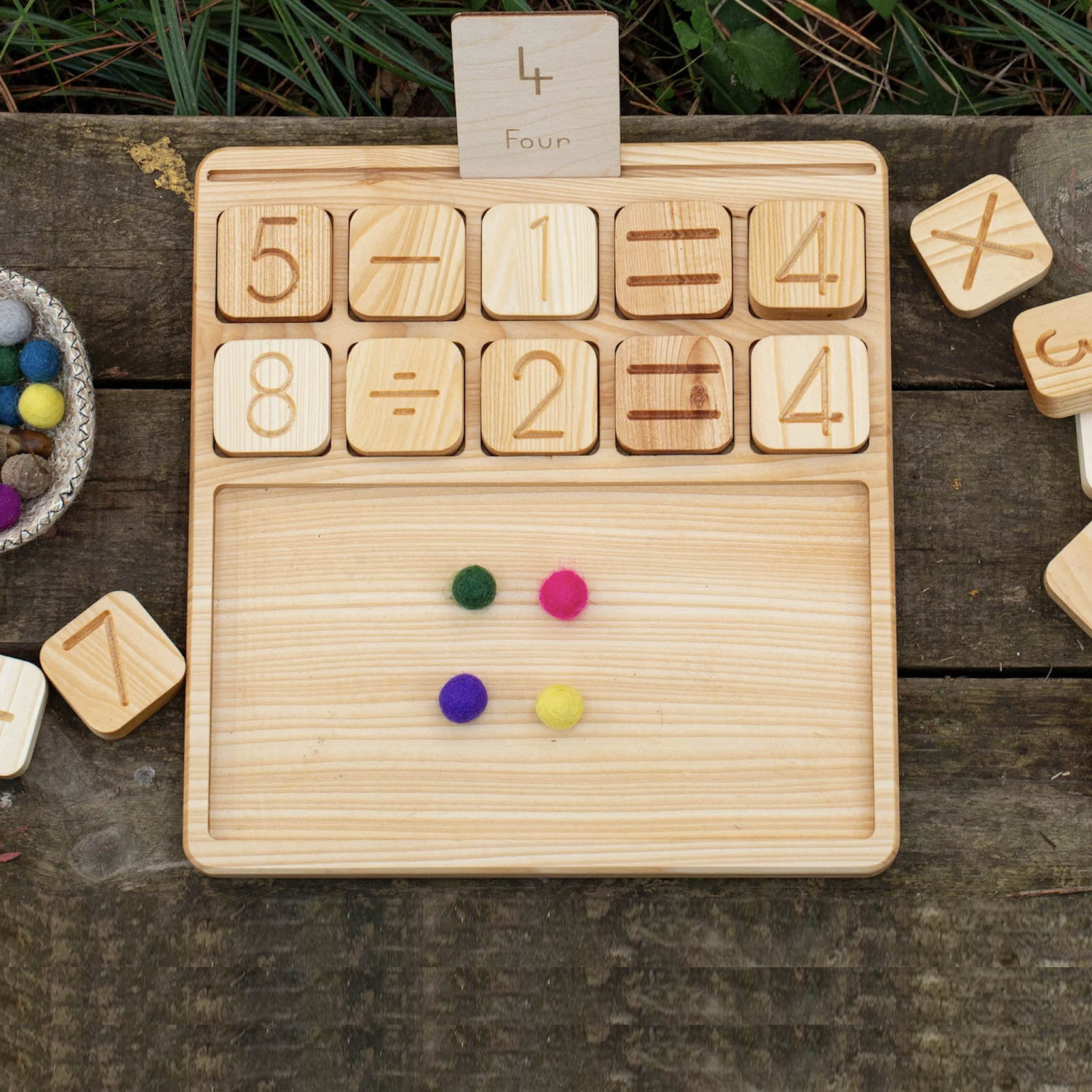 Montessori Wooden Number Math Cubes