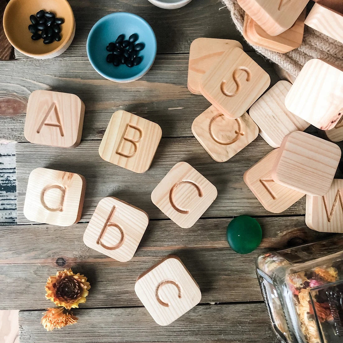 Montessori Wooden Alphabet Cubes