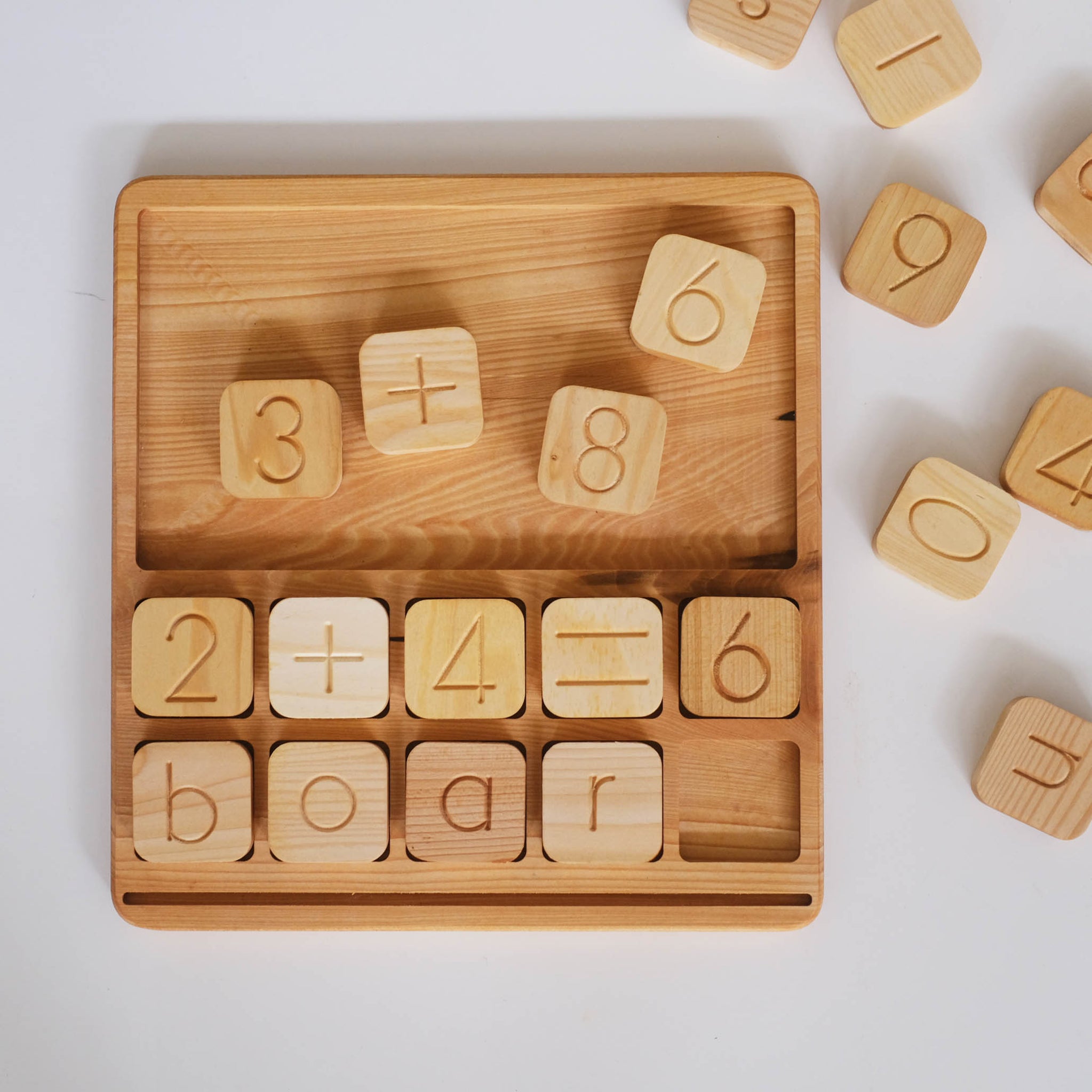 Montessori Alphabet/Number Cube Board