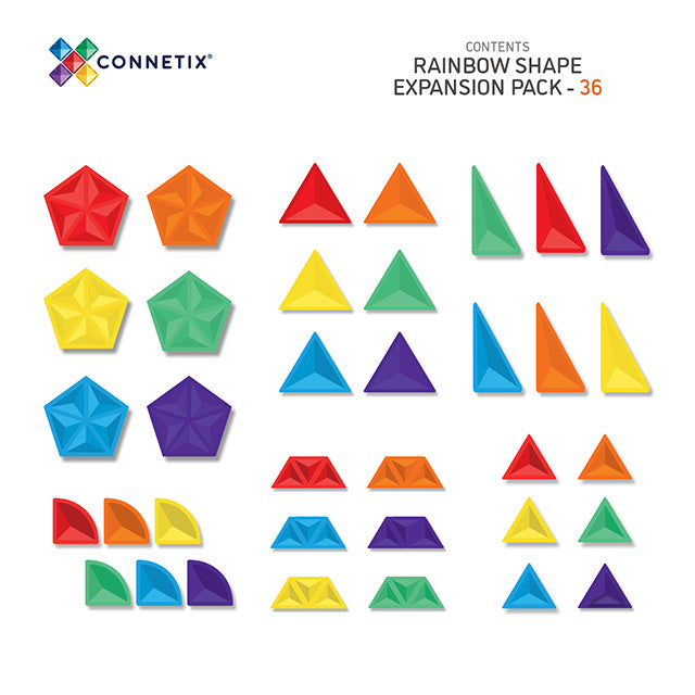 Connetix Tiles - Rainbow Shape 36 Piece Expansion Pack *Latest!*