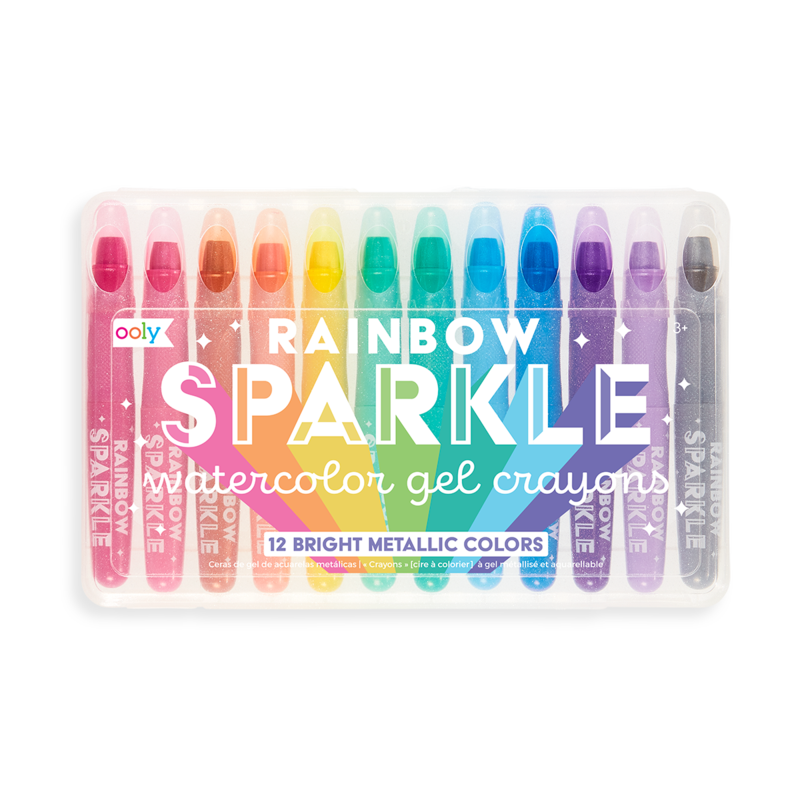 Rainbow Sparkle Watercolor Gel Crayons (Set of 12)