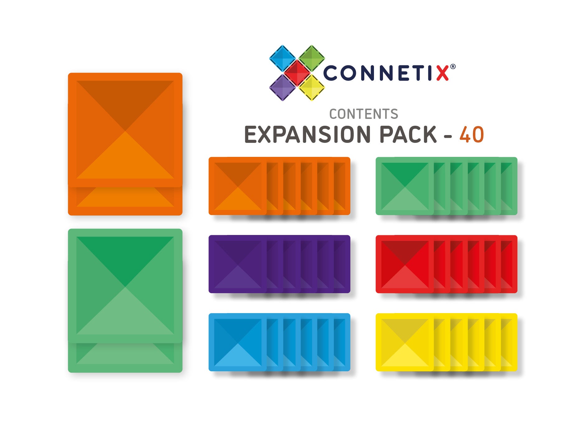 Connetix Tiles - Rainbow Expansion 40pc Pack