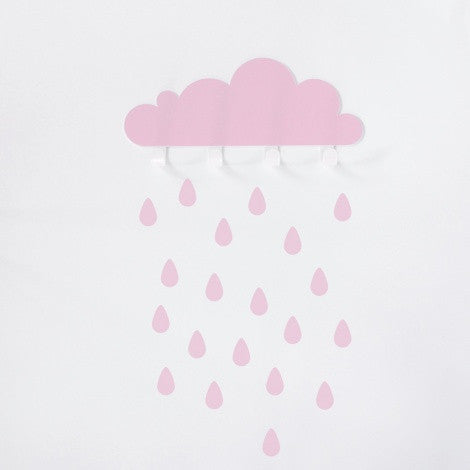 Pink Big Cloud & 20 Rain drops - Oh Happy Fry - we ship worldwide