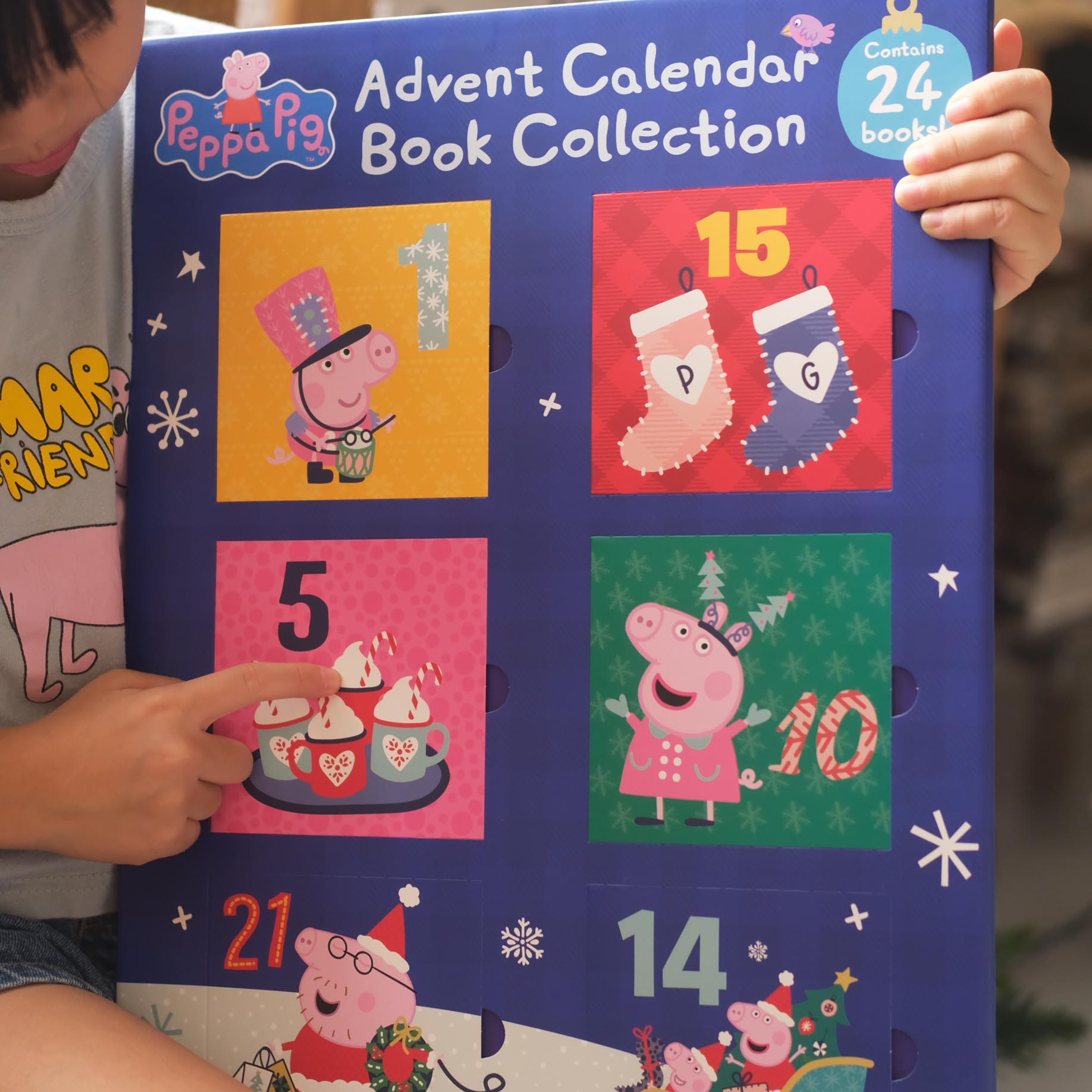 Opening Peppa Pig Advent Calendar Book Collection 2022 - 24 books