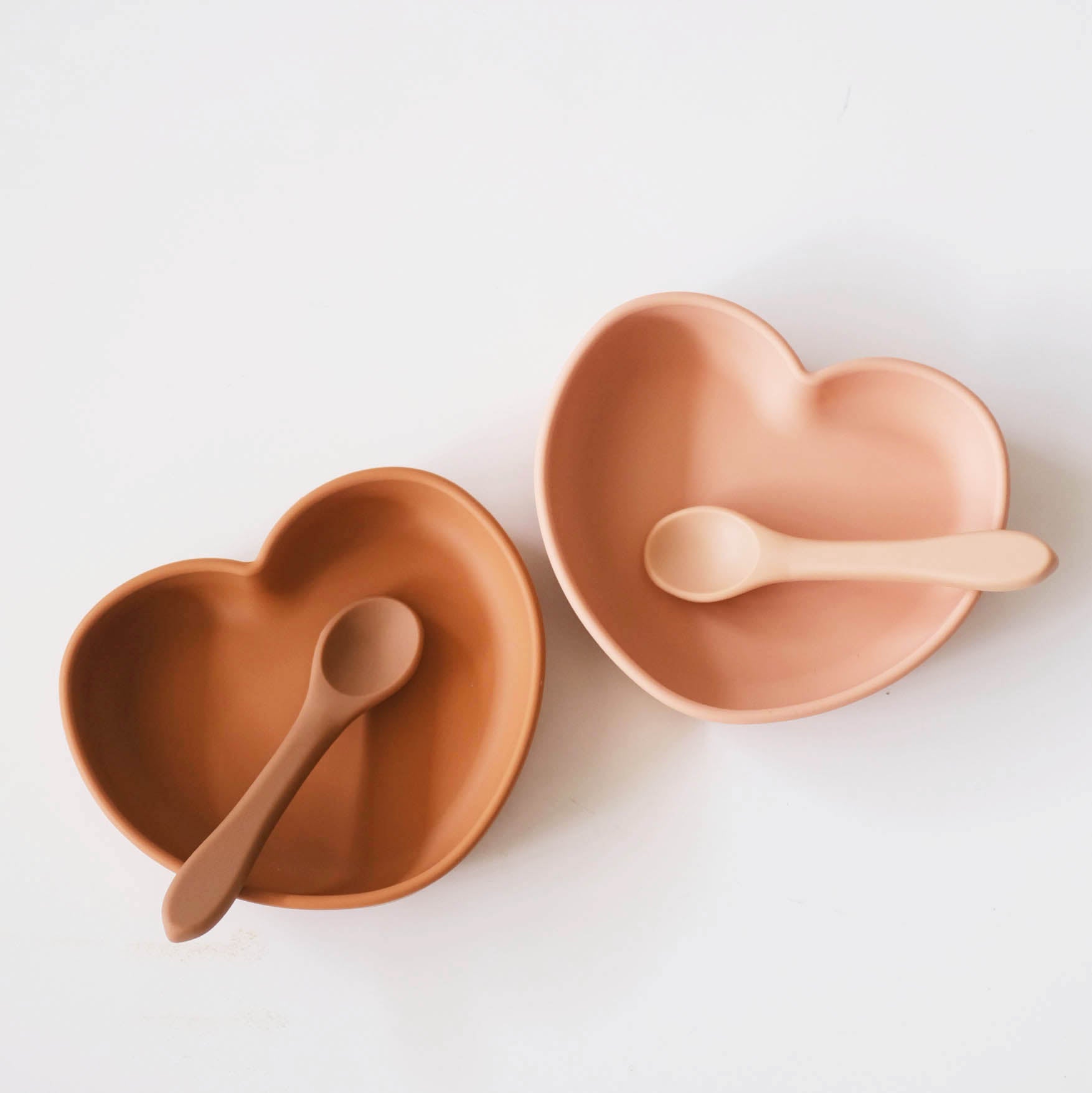 Silicone Heart Suction Plate with Spoon