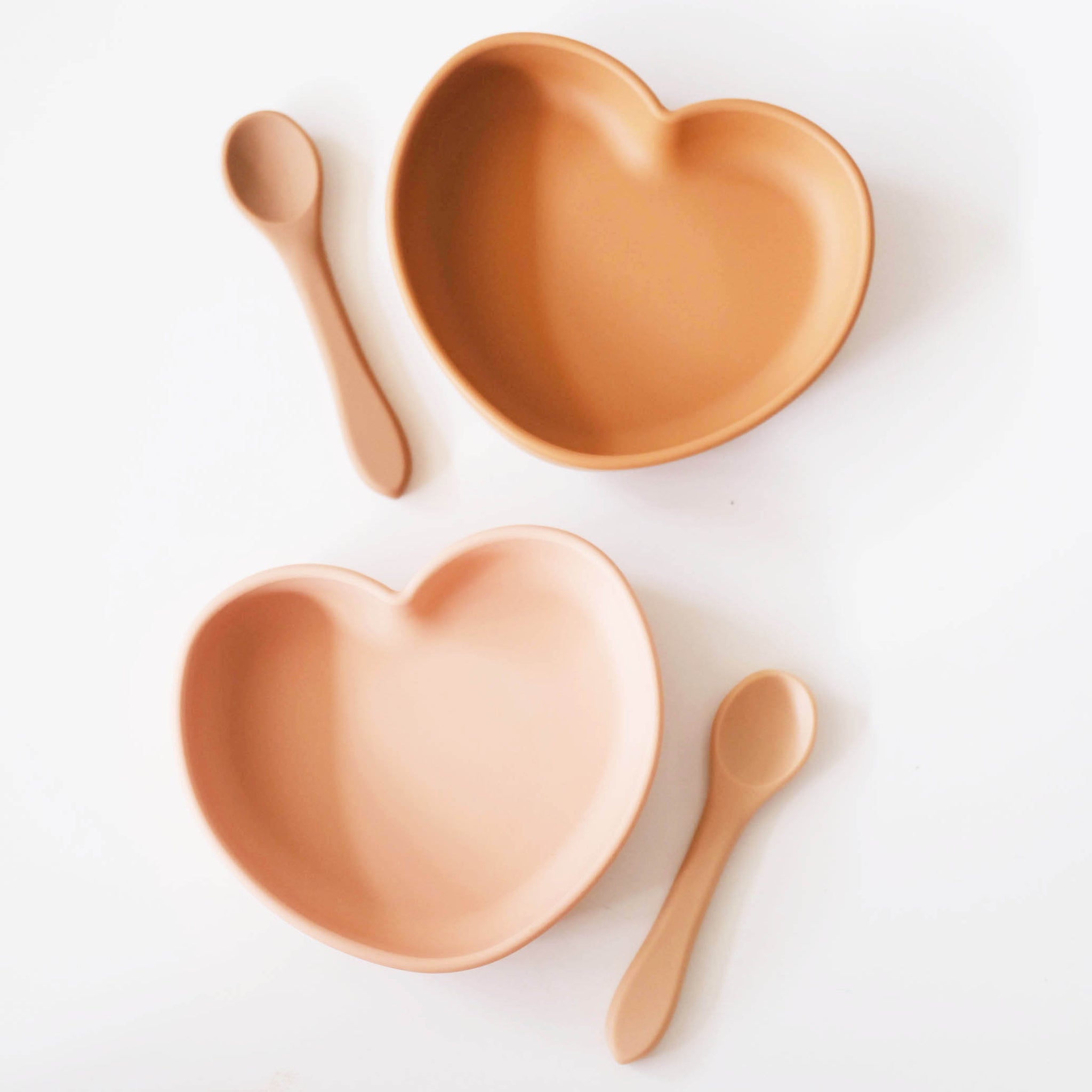 Silicone Heart Suction Plate with Spoon