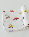 Cotton Muslin Swaddle - Transportation - Oh Happy Fry - we ship worldwide