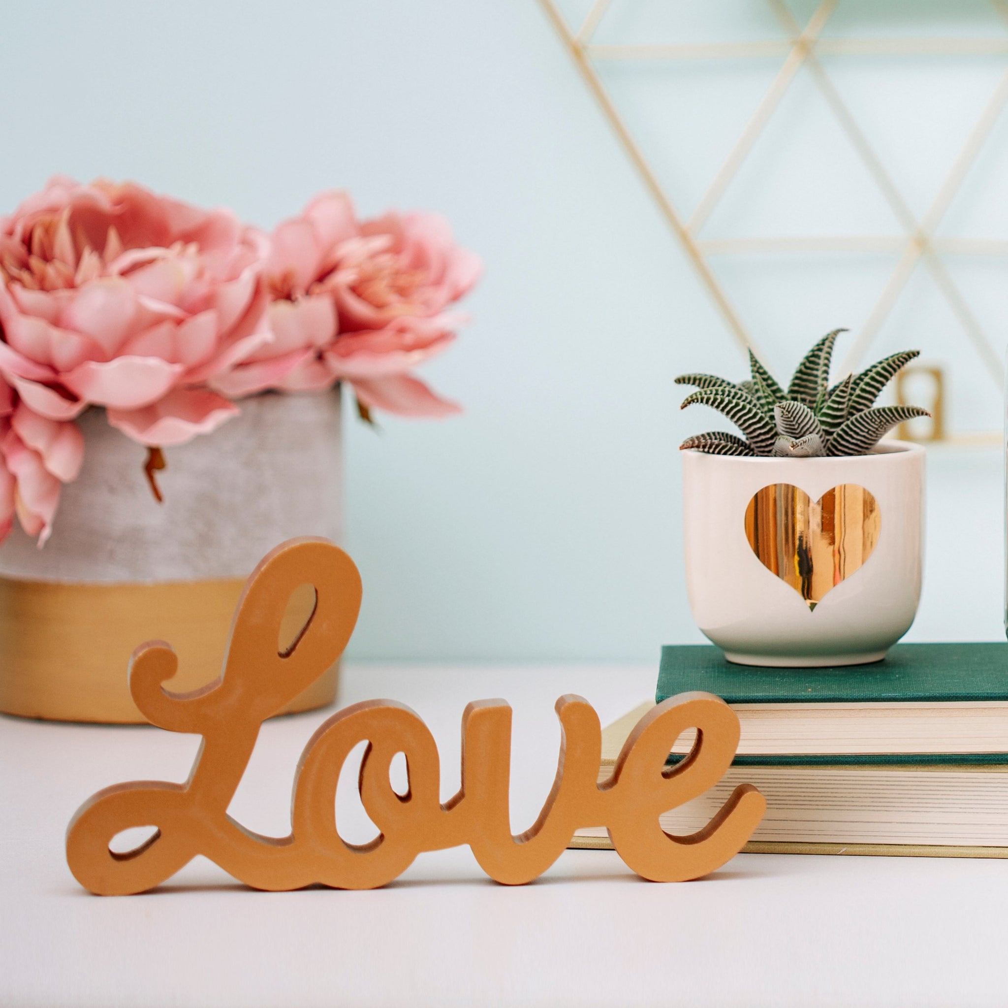 Gold Love Standing Letters