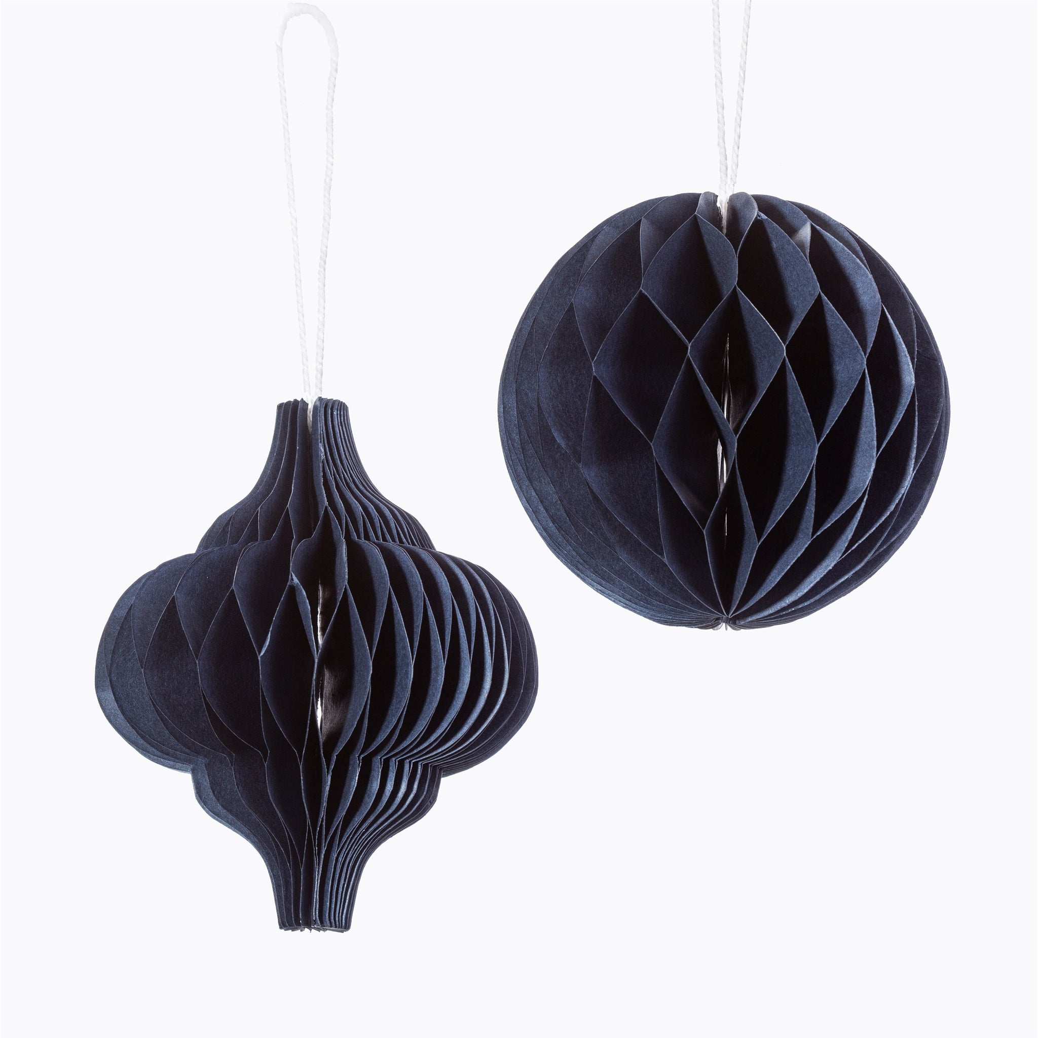 Honeycomb Paper Hanging Decoration - Navy