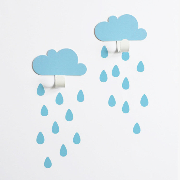 Blue 2 Clouds + 20 Rain drops - Oh Happy Fry - we ship worldwide