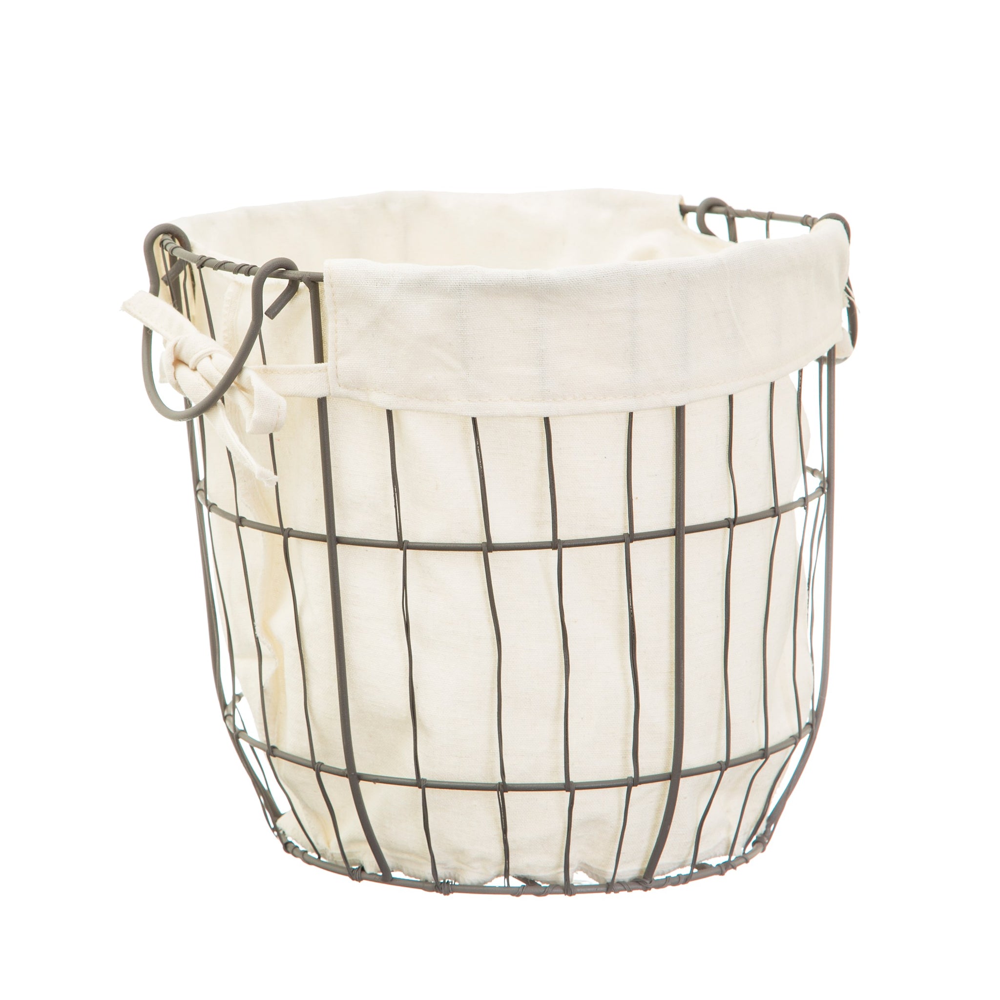 Round Wire Storage Basket with Lining
