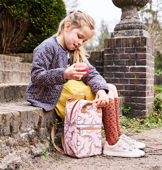 Small leopard backpack deals