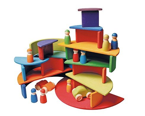 Wooden Grimm's 10 Piece Rainbow Sunset - Oh Happy Fry - we ship worldwide