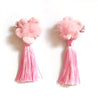 Cherry Flower Pom Hair Clip - Valentine Pink - Oh Happy Fry - we ship worldwide