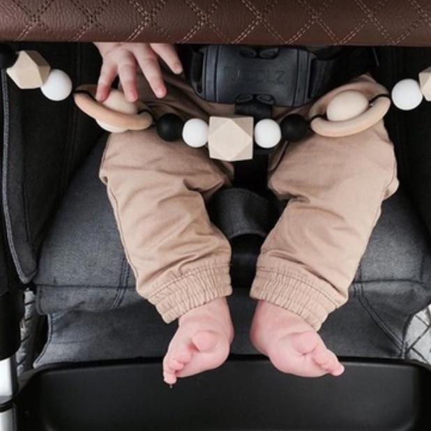 Galactic Pram String - BPA free silicone and Eco wood teething accessory - Oh Happy Fry - we ship worldwide