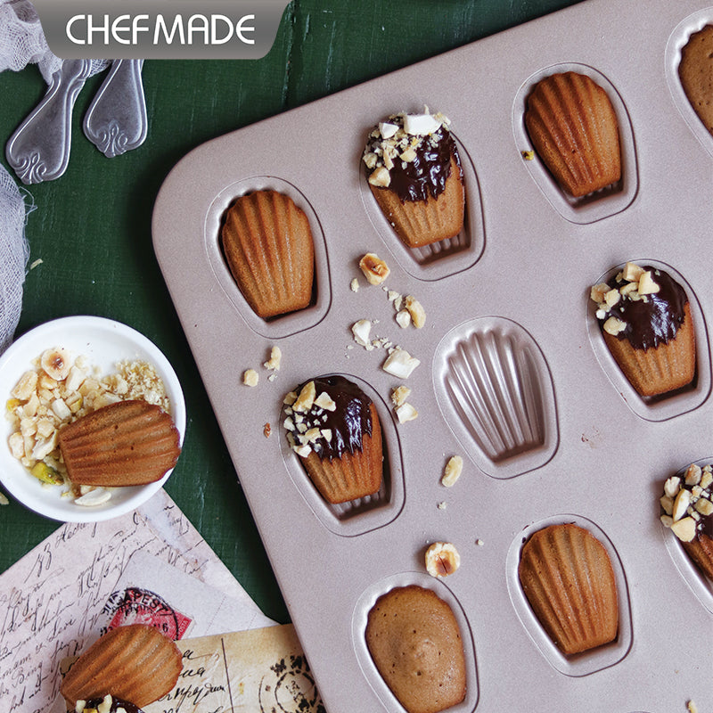 Chefmade Mini Madeleine Mold Cake Pan (16-Cavity）