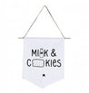 Mini Wall Flag - Milk & Cookies - Oh Happy Fry - we ship worldwide