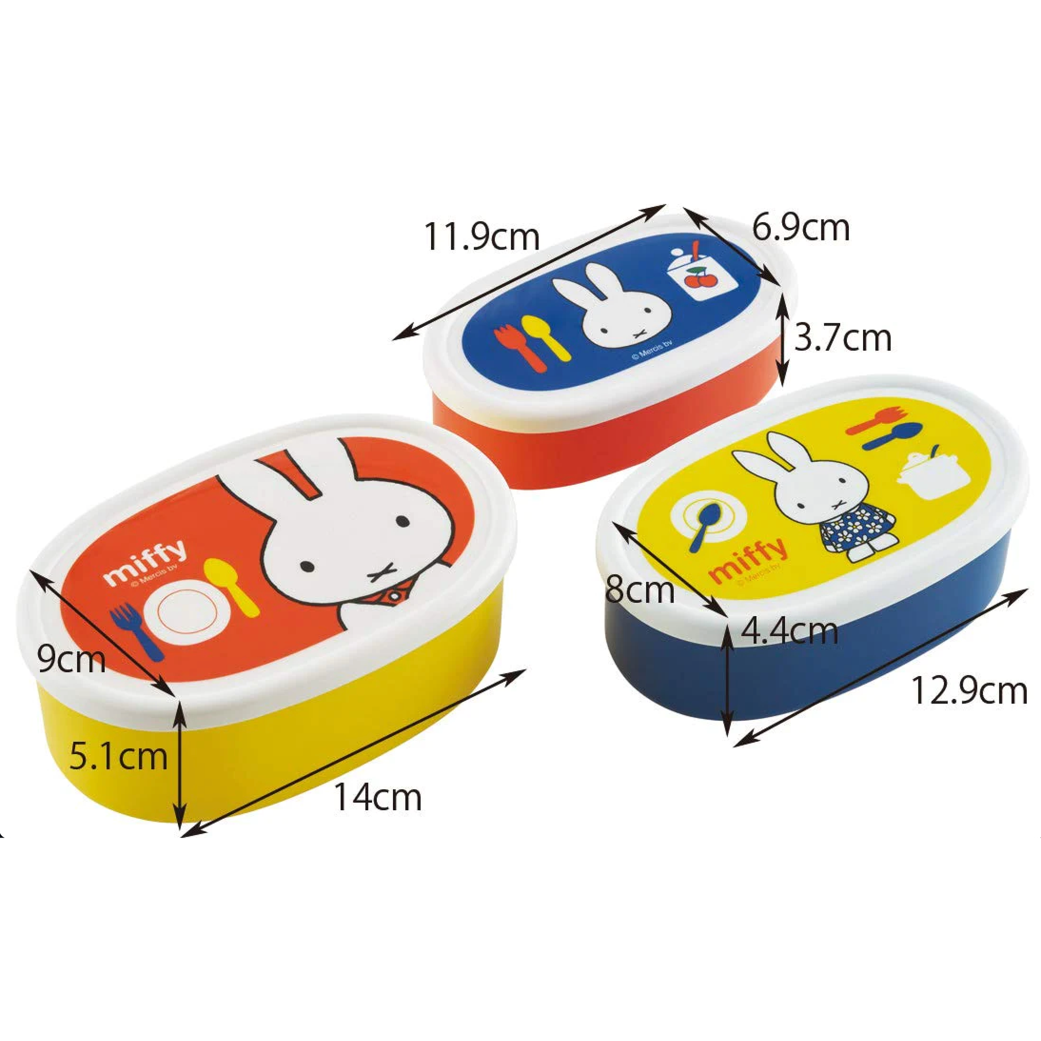 Miffy Oval Bento Box - Set of 3