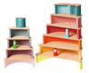 Wooden Grimm's 12 Piece Pastel Rainbow Tunnel - Oh Happy Fry - we ship worldwide