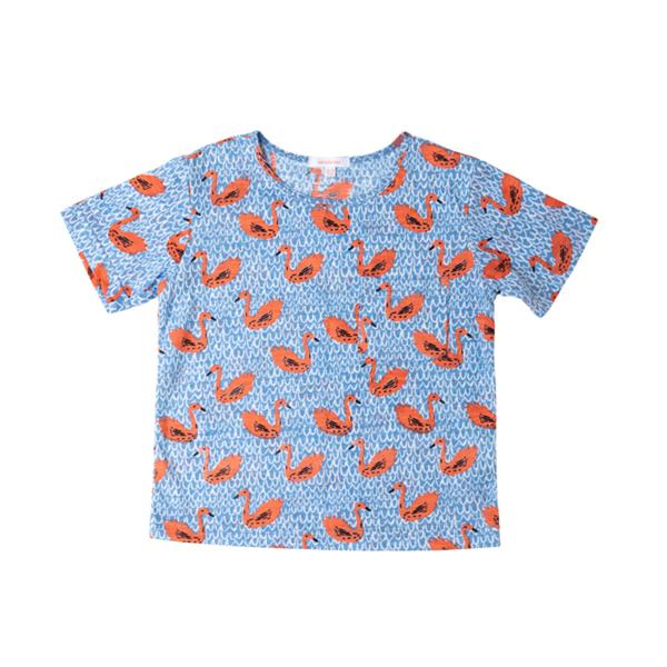 PREORDER Percy Swan Tee - Blue - Oh Happy Fry - we ship worldwide