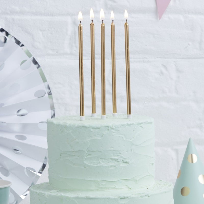 Gold Tall Candle - Oh Happy Fry - we ship worldwide