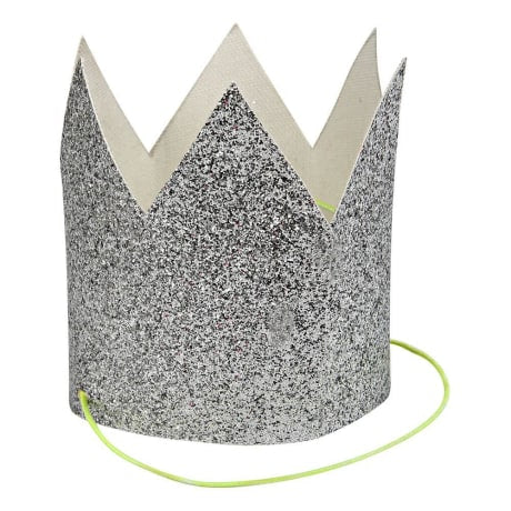 Mini Silver Glittered Crowns - set of 8 - Oh Happy Fry - we ship worldwide