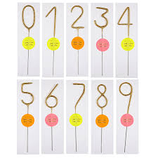 Gold Sparkler Numbers 0 to 9 Mini Candles